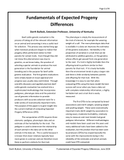 Fundamentals of Expected Progeny Differences (EPDs)