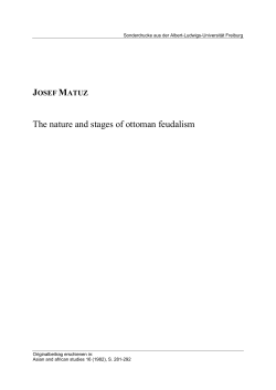 The nature and stages of ottoman feudalism