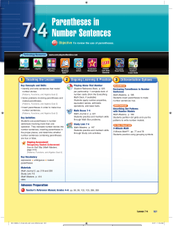 Parentheses in Number Sentences