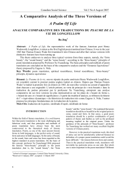 A Comparative Analysis of the Three Versions of A Psalm Of Life