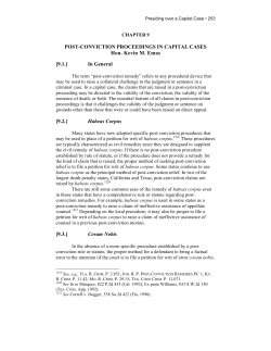 Chapter 9: Post Conviction Proceedings in Capital Cases