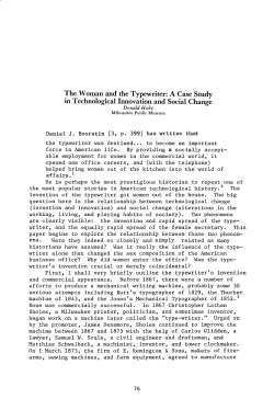 The Woman and the Typewriter - The Business History Conference