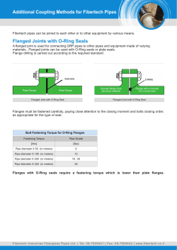Flanged Joints with O-Ring Seals Additional Coupling Methods for