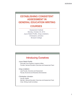 Establishing Consistent Assessment of Writing in General Education