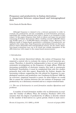 Frequency and productivity in Italian derivation: A