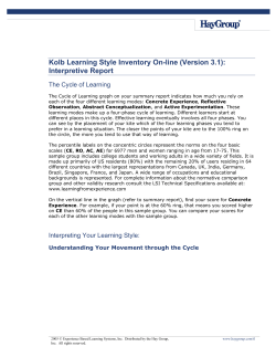 Kolb Learning Style Inventory On-line (Version 3.1)