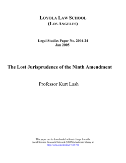 The Lost Jurisprudence of the Ninth Amendment