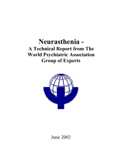 Technical Report - World Psychiatric Association