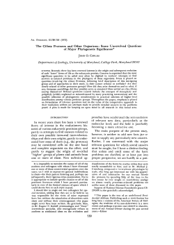 The Ciliate Protozoa and Other Organisms: Some