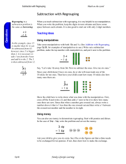 Subtraction with Regrouping