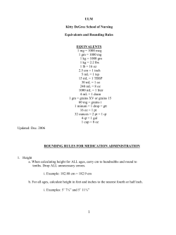 Rounding Rules and Equivalents