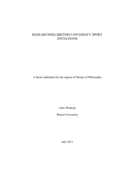 researching british university sport initiations