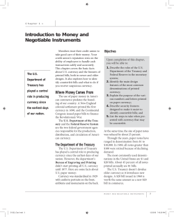 Introduction to Money and Negotiable Instruments