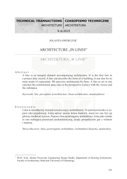 Architecture &bdquo;in lines&rdquo;