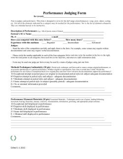 Performance Judging Form