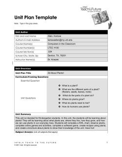 Plants Unit Lesson Plan