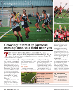 Growing interest in lacrosse coming soon to a field near you