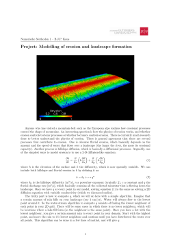 Project: Modelling of erosion and landscape formation