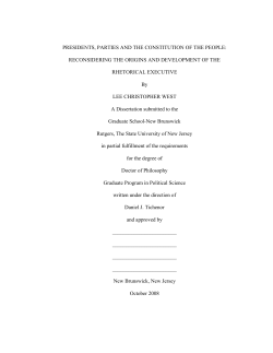 PRESIDENTS, PARTIES AND THE CONSTITUTION OF THE