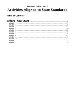 Activities for State Standards