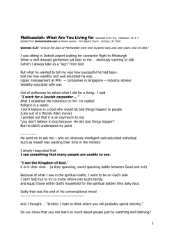 Methuselah: What Are You Living