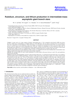 Rubidium, zirconium, and lithium production in intermediate