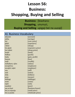 Lesson 56: Business: Shopping, Buying and Selling