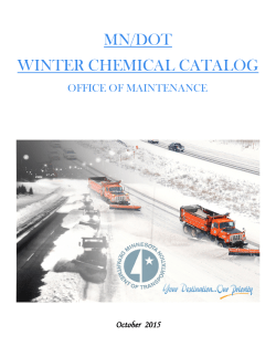 MN/DOT WINTER CHEMICAL CATALOG