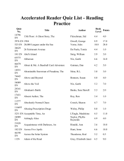 Accelerated Reader Quiz List - Reading Practice