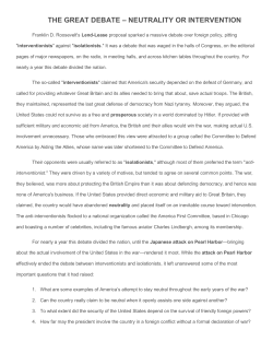 the great debate &ndash; neutrality or intervention