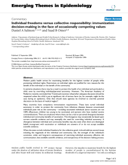 Individual freedoms versus collective responsibility: immunization