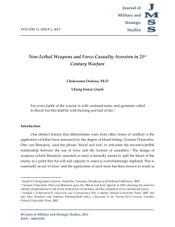 Non-Lethal Weapons and Force-Casualty Aversion in 21st Century
