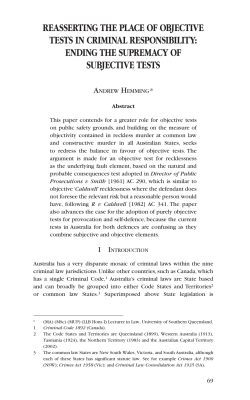 Hemming, Andrew --- "Reasserting the Place of Objective Tests in