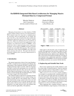 On RDBMS-Integrated Disk-Based Architecture for