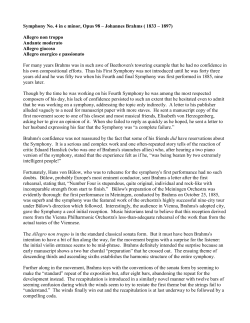 Symphony No. 4 in e minor, Opus 98 &ndash; Johannes Brahms ( 1833