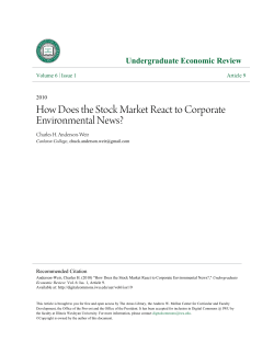 How Does the Stock Market React to Corporate Environmental News?