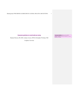 Running head: PNEUMONIA GUIDELINES IN A RURAL HEALTH