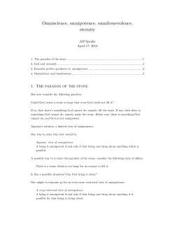 Omniscience, omnipotence, omnibenevolence, eternity