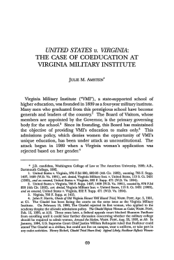 UNITED STATES v. VIRGINIA: THE CASE OF COEDUCATION AT