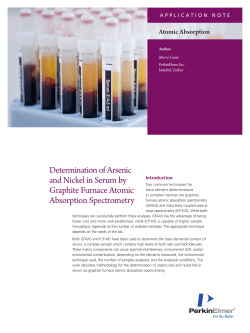 Determination of Arsenic and Nickel in Serum by