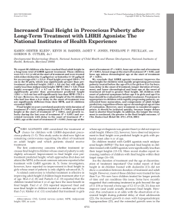 Increased Final Height in Precocious Puberty after Long