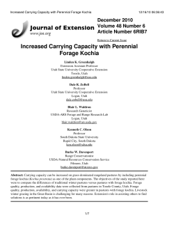 Increased Carrying Capacity with Perennial Forage Kochia