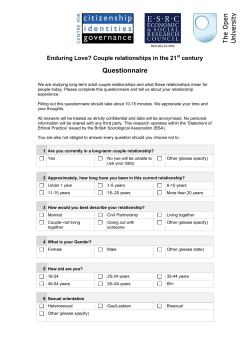 Enduring Love? Questionnaire
