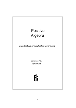 Positive Algebra