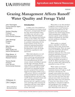 Grazing Management Affects Runoff Water Quality and
