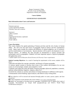 This course explores the spatial patterning of human activities and