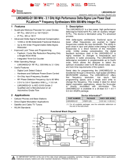 LMX2485Q-Q1 500 MHz - 3.1 GHz High