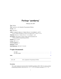 Package `quadprog`