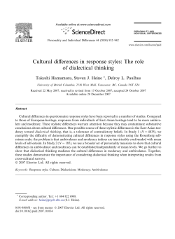 Cultural differences in response styles