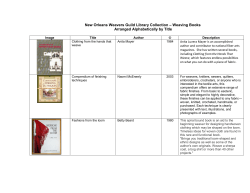 New Orleans Weavers Guild Library Collection &ndash; Weaving Books